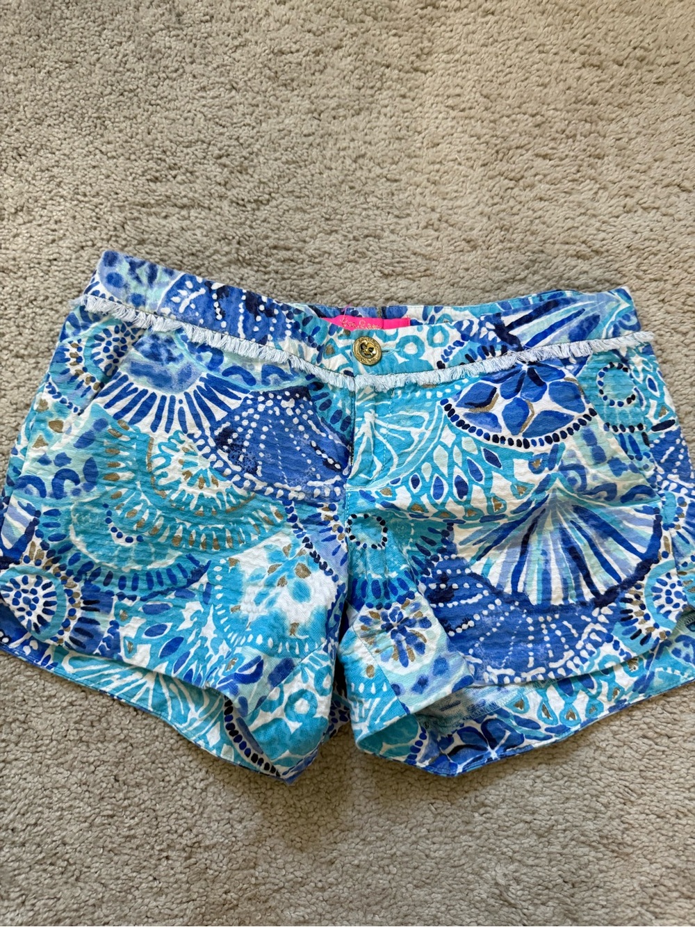Lilly Pulitzer Blue Multi-Print Cotton Shorts